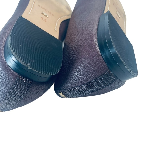 BIRDIES The Crane Leather Ballet Flats Square Toe Maroon Wine Size 8.5 - Picture 13 of 14
